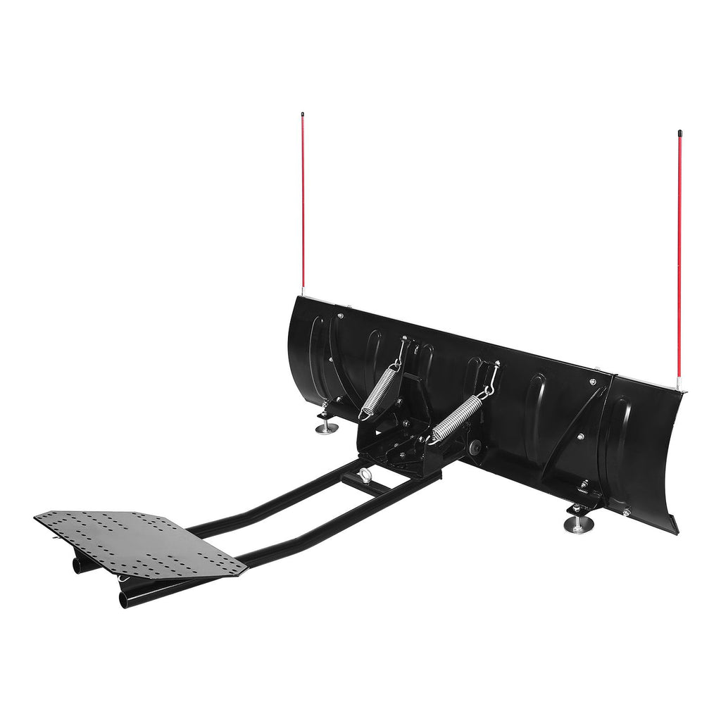 Snow Plow Blade, 43 in/60 in Width Adjustable Snow Plow Kit, Easy to Detach, Universal Mount Plowing Attachment with Rubber Flaps, Heavy Duty Steel Blade, Compatible with Most UTV & ATV