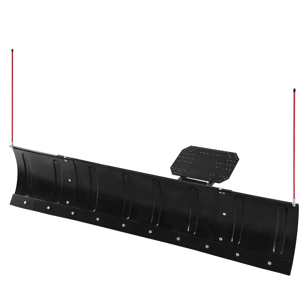 Snow Plow Blade, 43 in/72 in Width Adjustable Snow Plow Kit, Easy to Detach, Universal Mount Plowing Attachment with Rubber Flaps, Heavy Duty Steel Blade, Compatible with Most UTV & ATV