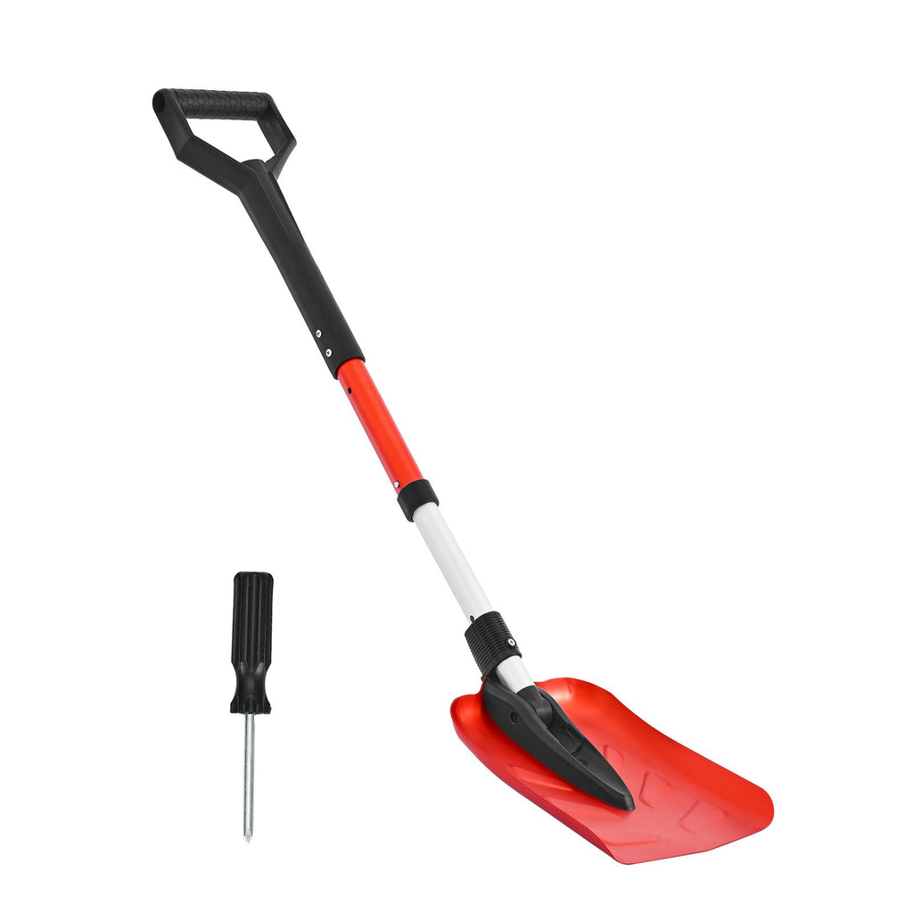 Snow Shovel for Driveway, 9 in Foldable Snow Shovel with D-shaped Handle, , 36-40 in Adjustable, Lightweight Aluminum Alloy Snows Removal Tool, Reduce Back Strains for Garden Car Camping