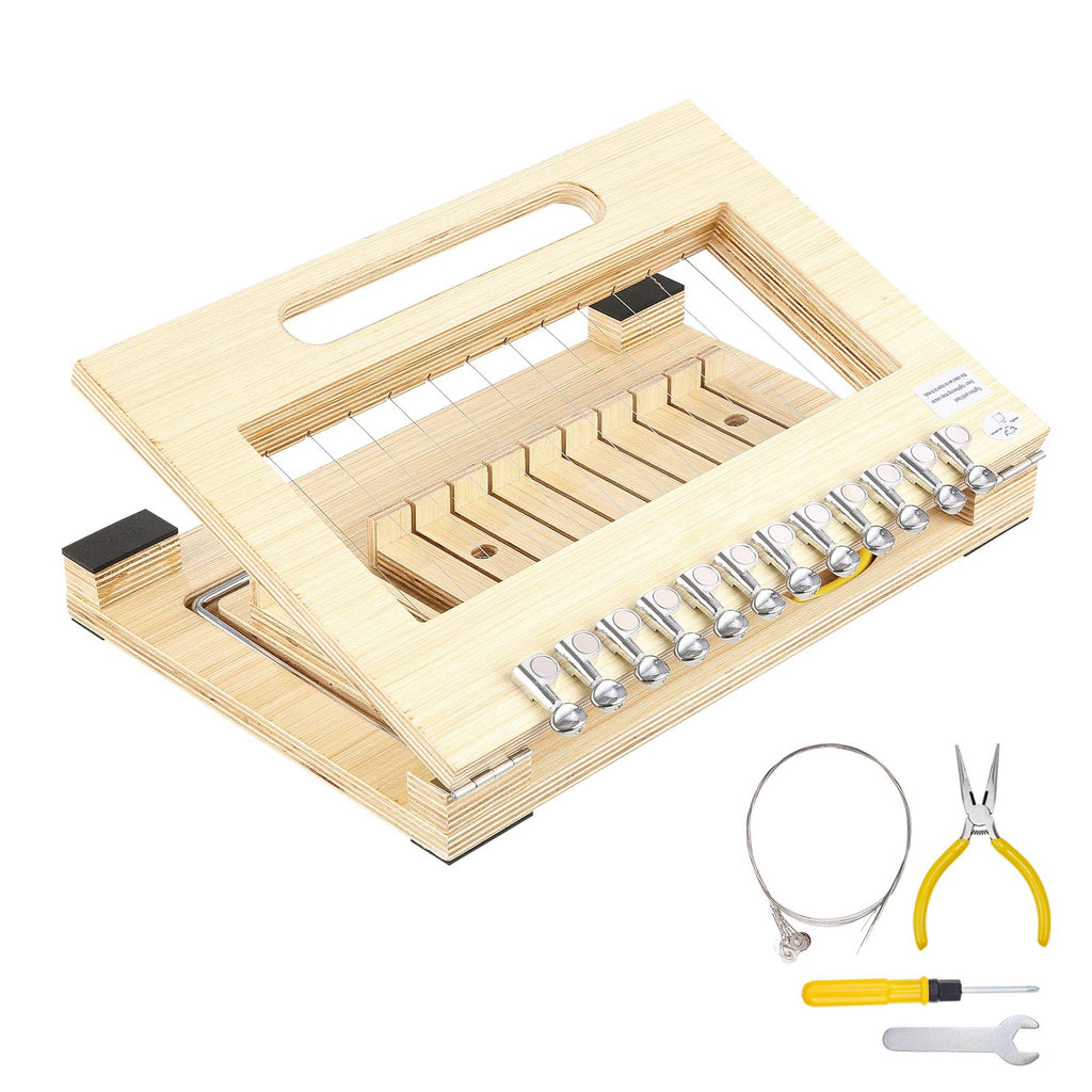 Soap Cutter, Cut 1-12 Bars, Precisely and Accurately Cut 1 Inch Bars, Wood Frame With Steel Wire, with Extra Wires, Multi Handmade Soap Wire Cutter for Candles, DIY Making Cutting Tool
