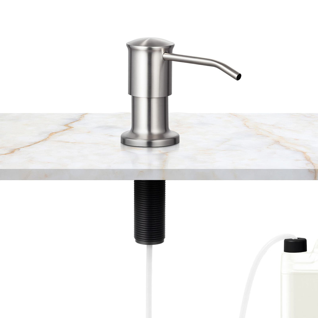 Soap Dispenser for Kitchen Sink, Stainless Steel Built in Sink Soap Dispenser with 47" Extension Tube Kit, Countertop Dish Soap-Dispenser with 360° Rotation Pump Head, for Kitchen Bathroom