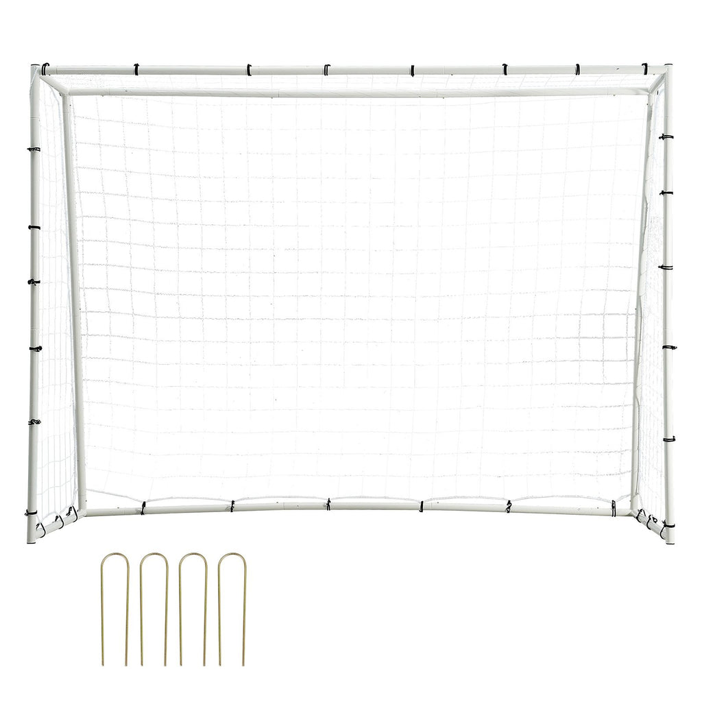 Soccer Rebound Trainer, 8x6FT Iron Soccer Training Equipment, Sports Football Rebounder Wall with Double-Sided Rebounding Net & Goal, Perfect for Backyard Practicing, Solo Training, Passing