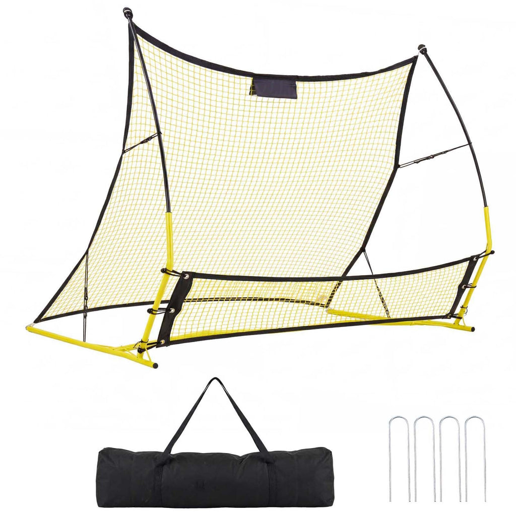Soccer Rebounder Net, 2-in-1 Soccer Goal Rebounder, Thickened Fiberglass Poles Iron Pipe for Team Solo Control, Passing Practice, Easy Setup Ball Training Equipment for Teens & Adults, 72" x 43"