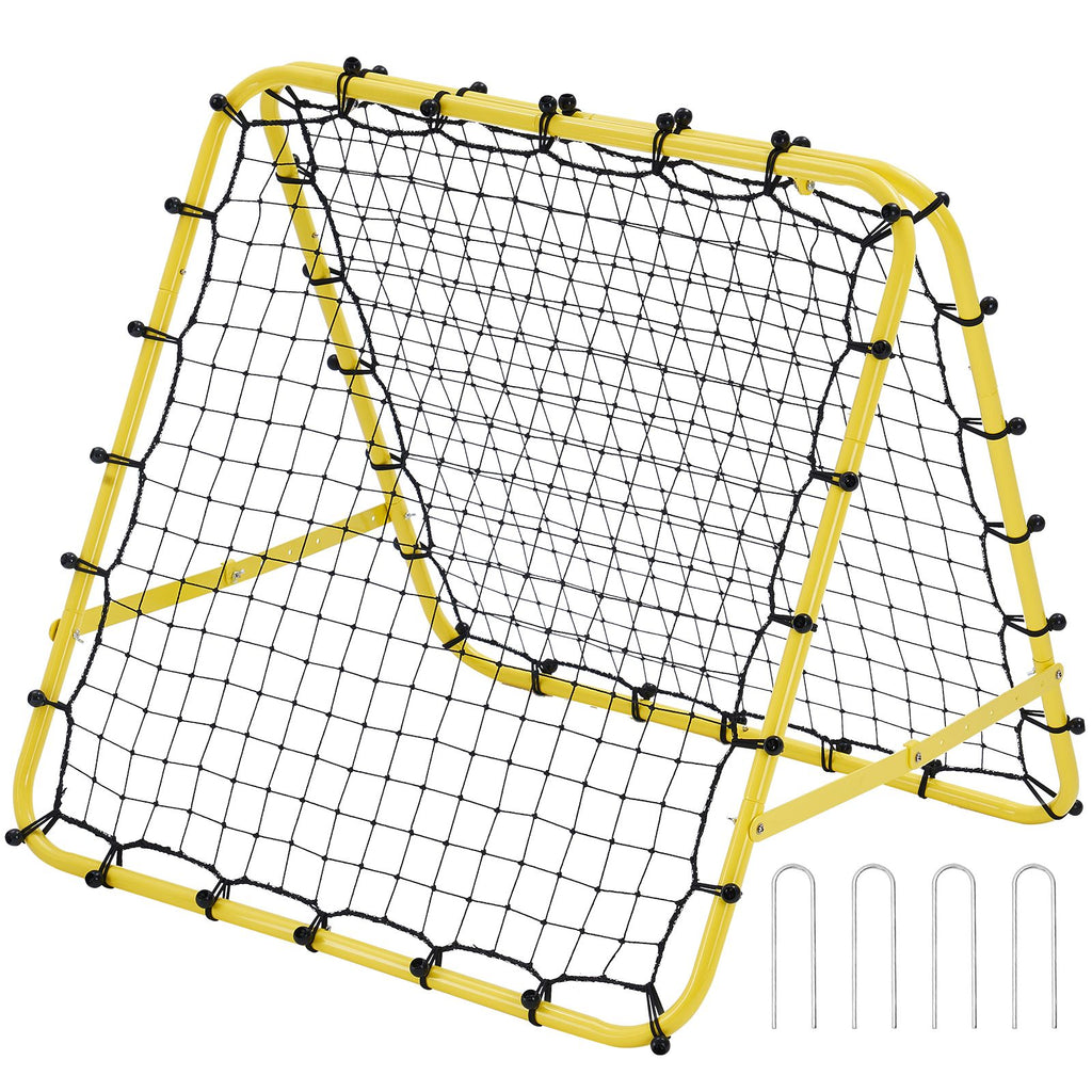Soccer Rebounder Rebound Net, 40"x35"x37" Portable Football Training Gifts, Fully Adjustable Angles Goal Net, Aids & Equipment for Kids Teens & All Ages, Easy Set Up & Perfect Storage