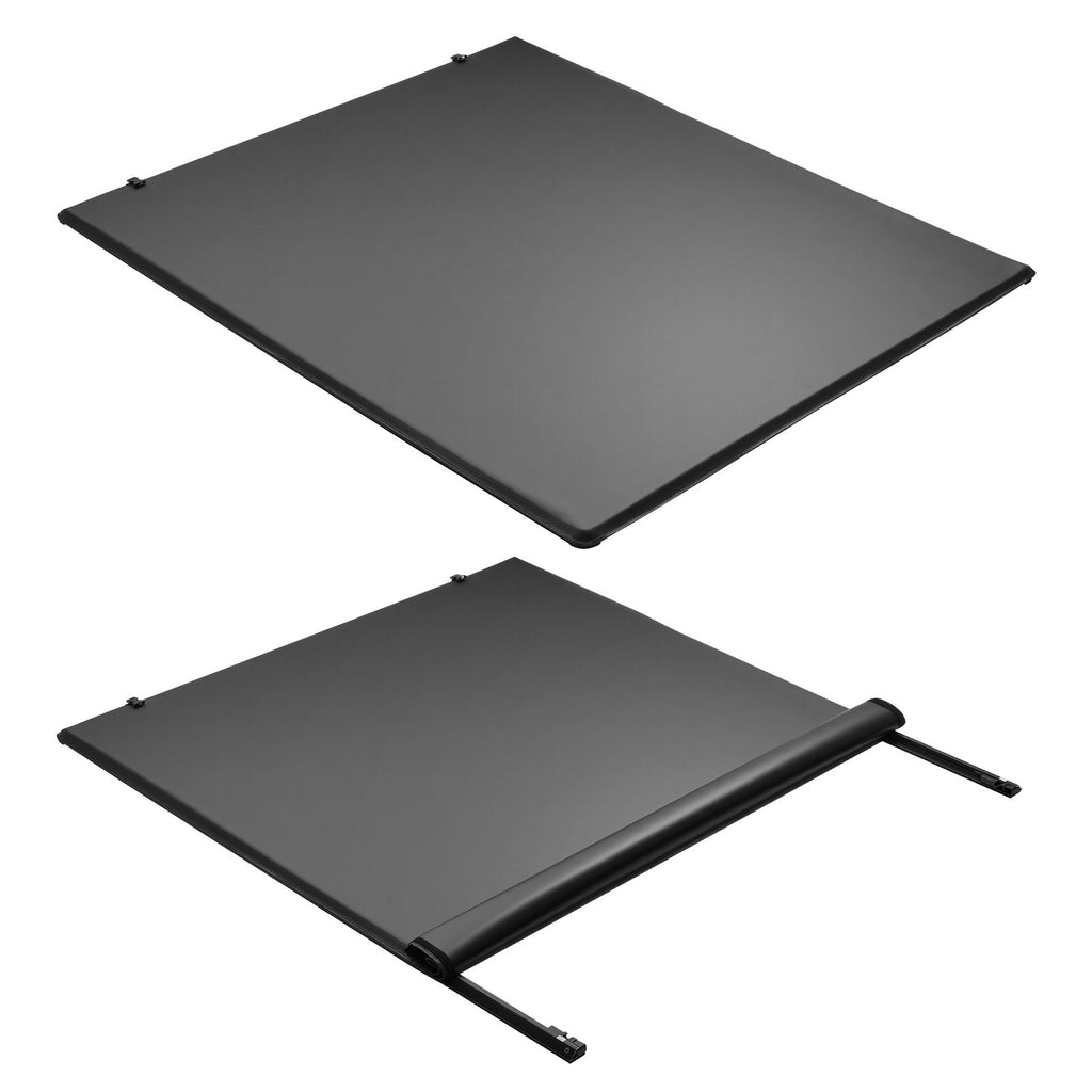 Soft Roll-Up Truck Bed Tonneau Cover, Compatible with 2014-2025 Chevy Silverado/GMC Sierra 1500 & 2014-2019 2500 3500 HD, Fits 6.5 ft (6 ft 7 in/79 in) Bed, PVC Tonneau Cover with Aluminum Bars