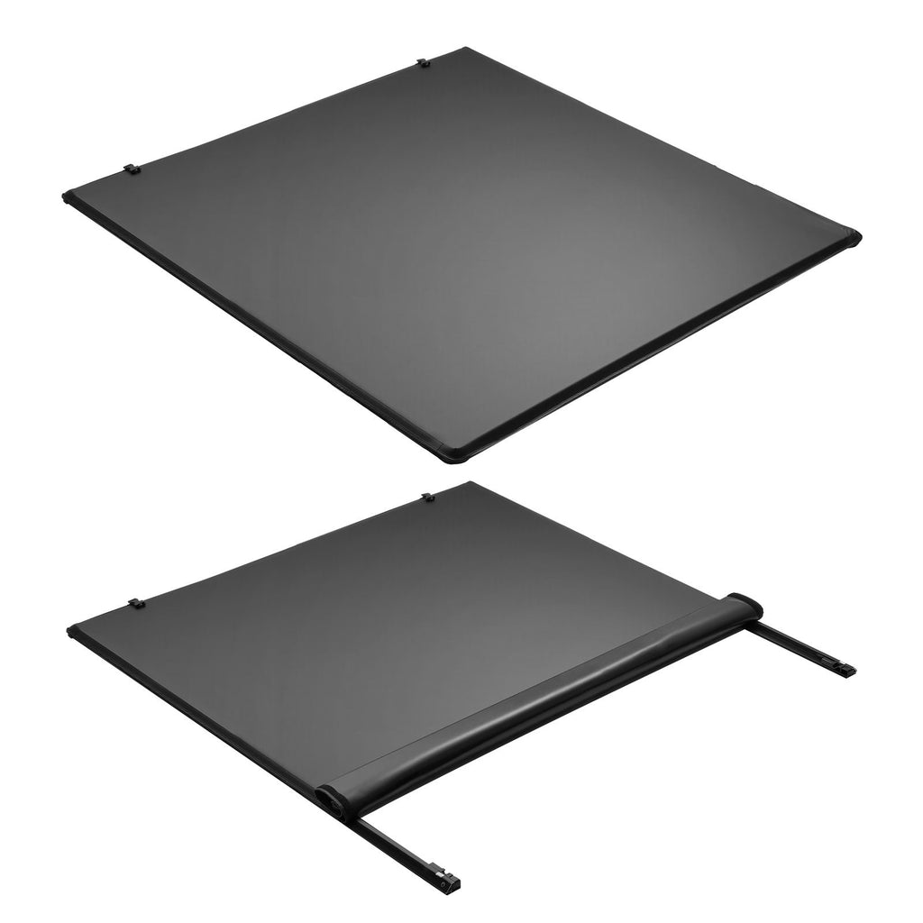 Soft Roll-Up Truck Bed Tonneau Cover, Compatible with 2015-2025 Chevy Colorado/GMC Canyon CREW SHOR, Fits 5.2 ft (5 ft 2 in/62 in) Bed, PVC Tonneau Cover with Three Aluminum Alloy Support Bars