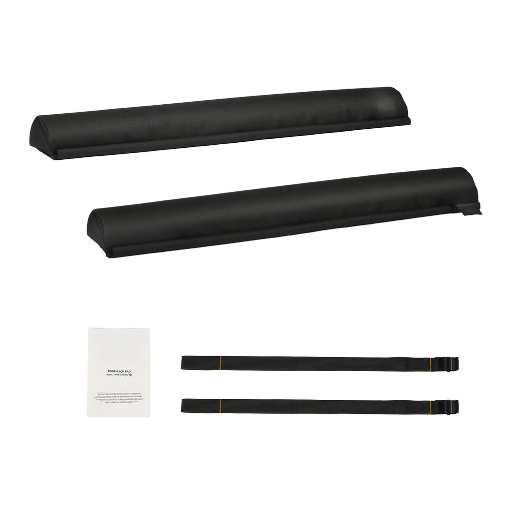 Soft Roof Rack Pads, 28" Universal Car Roof Rack Pads for Various Crossbars, 88LBS Load Capacity Luggage Kayak Carrier with 2 Tie Down Straps & Velcros for SUPs Canoes Snowboards Paddle Boards