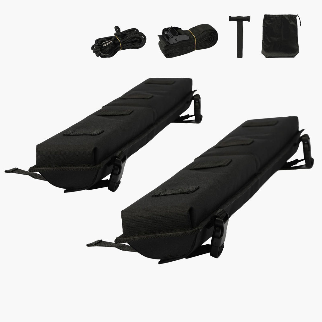 Soft Roof Rack Pads, 30" Universal Car Roof Rack Pad for Various Crossbars, 176LBS Loading Luggage Kayak Carrier with 2 Tie Down Straps, 2 Quick Loop Straps & Storage Bag for SUP Canoe Snowboard