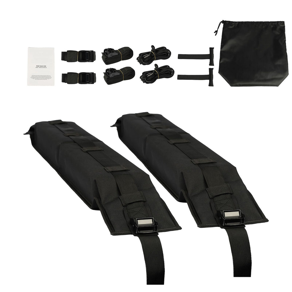 Soft Roof Rack Pads, 31.5" Universal Car Roof Rack Pad, 176LBS Load Capacity Luggage Kayak Carrier with 4 Tie-Down Straps, 2 Quick Loop Straps & Storage Bag for SUP Canoe Snowboard Paddle Board