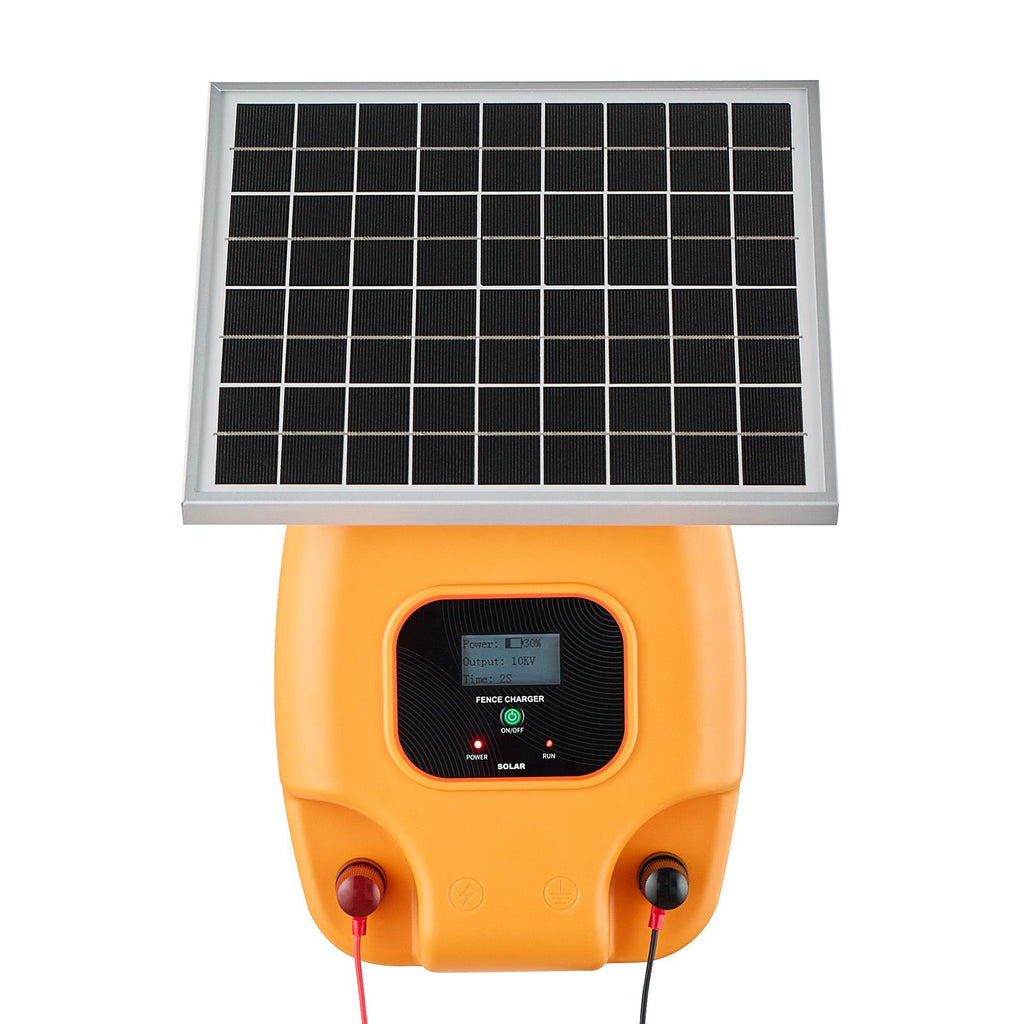 Solar Fence Charger, 1J 10kV Solar Powered Fence Charger, 1.86 Miles Range, Electric Fence Energizer Kit, Keep Out Predators, 3 Days Runtime, for Livestock, Poultry, Garden Protection