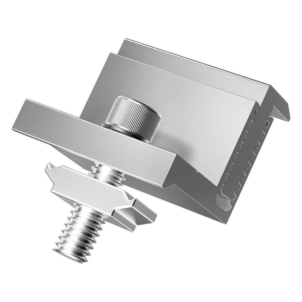 Solar Panel Z Mounting Brackets, 35-50mm Adjustable Solar Panel End Clamps, Lightweight Anodized Aluminum Solar Panel Mount Z Brackets for RVs, Campers, Boats, Walls, Roof (40 PCS)