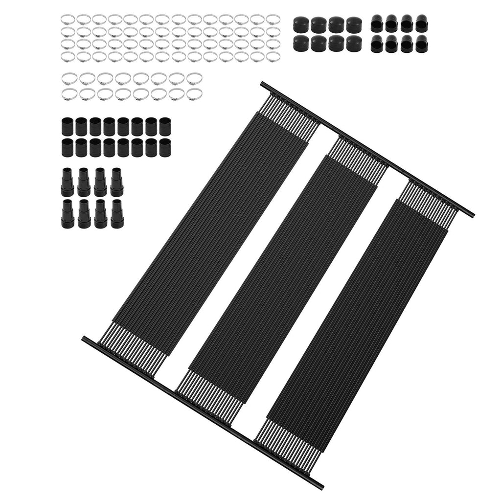 Solar Pool Heater, 4 x 10 ft HDPE Solar Pool Panel( 4 Pcs) - Durable & Weather-Proof, with Complete Accessories, Universal Solar Pool Panel–Raises Water Temperature, Aboveground & Inground Pool