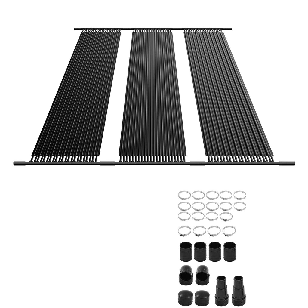 Solar Pool Heater, 4 x 24 ft HDPE Pool Heating System - Durable & Weather-Proof, with Complete Accessories, Universal Solar Pool Panel–Raises Water Temperature, for Aboveground & Inground Pool