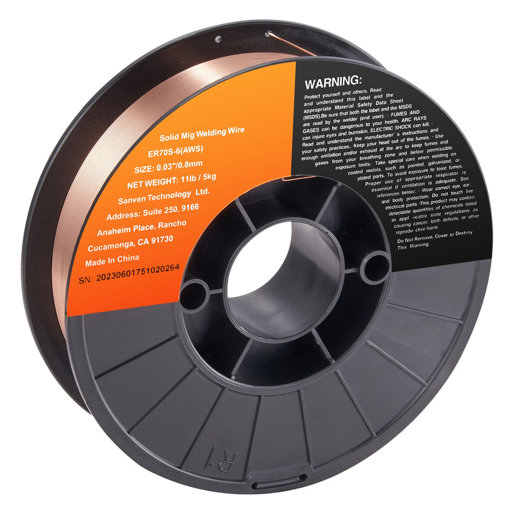Solid MIG Welding Wire, ER70S-6 0.030-inch 11LBS with Low Splatter and High Levels of Deoxidizers for All Position Gas Welding