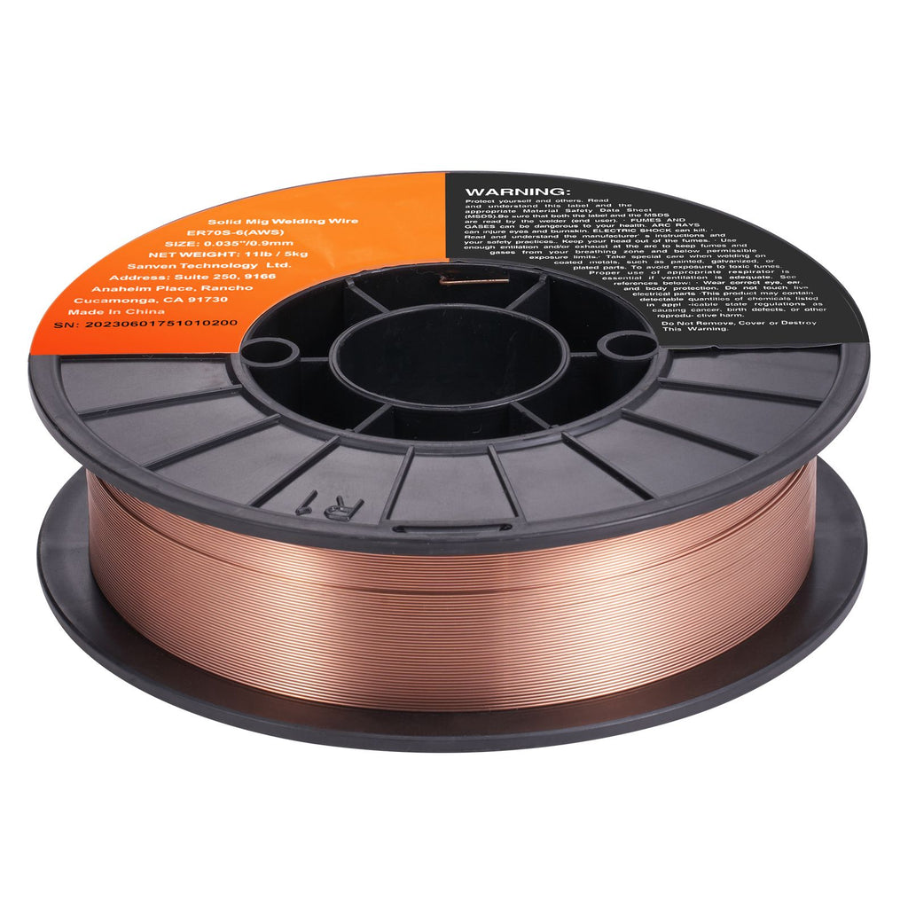 Solid MIG Welding Wire, ER70S-6 0.035-inch 11LBS with Low Splatter and High Levels of Deoxidizers for All Position Gas Welding