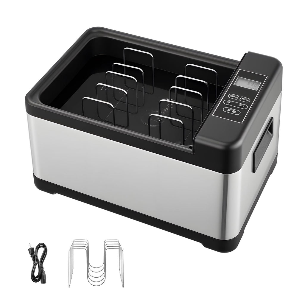 Sous Vide Cooker, 800W Sous-Vide Machine, Suveed Cooking Machine with LED Digital Display, Glass Lid, Precise Temperature & Timer Control, for Family & Friends, All-in-One Sous Vide Pot