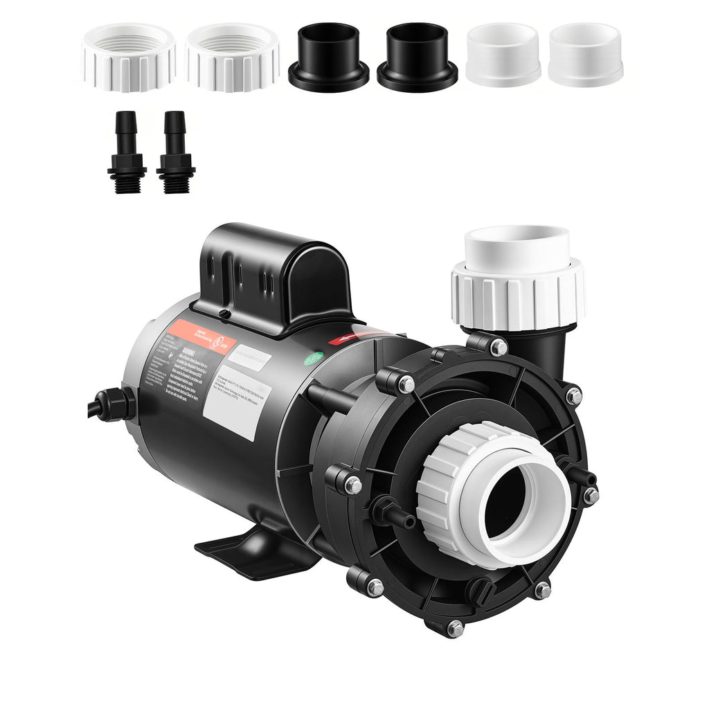 SPA Pump 2HP Hot Tub Pump 2 Speed 56 Frame with 1.5" & 2" Port, 230V, 168 GPM High Speed & 68 GPM Low Speed, 90° Rotational Interface, SPA Bath Water Circulation, Compatible with OEM Models