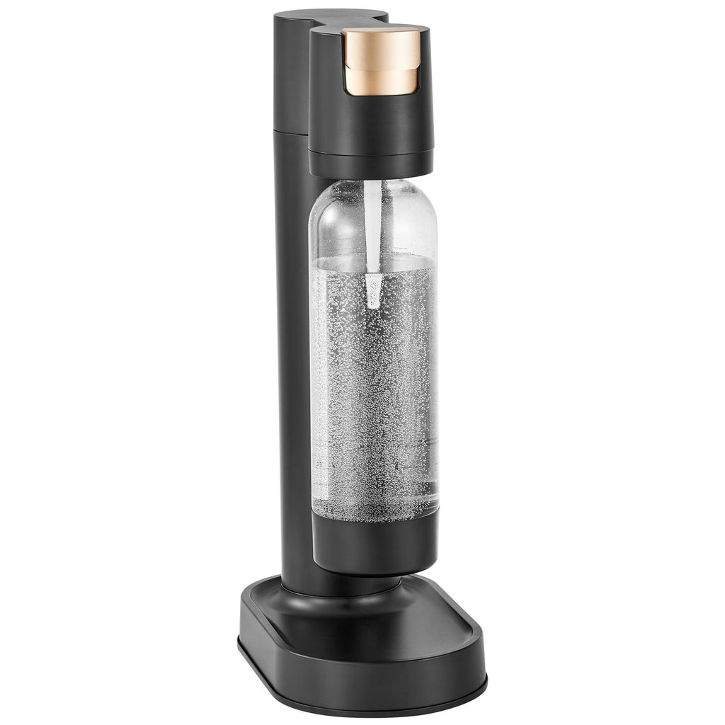 Sparkling Water Maker, Soda Maker Machine for Home Carbonating, Seltzer Water Starter Kit with BPA free 1L PET Bottle, Compatible with Mainstream Screw-in 60L CO2 Cylinder(NOT Included), Black