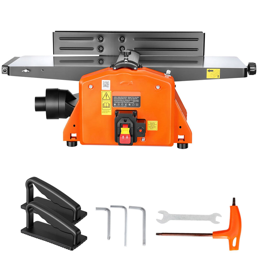 Spiral Benchtop Jointer, 8 Inch, 2 HP 8500 RPM Bench Top Wood Jointer, with 18-Blade Spiral Cutterhead, Extendable Cast Aluminum Table, Up to 1/8 in Depth, Adjustable Fence, for Woodworking DIY