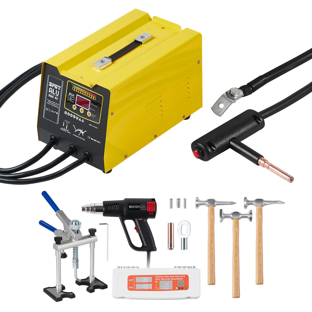 Spot Welder Dent Puller, 300W Stud Welder Dent Repair Kit with Heat Gun, Auto/Manual Welding Mode, 110V Auto Body Spot Welding Dent Repair Machine for Aluminum Car Body Panels Repair