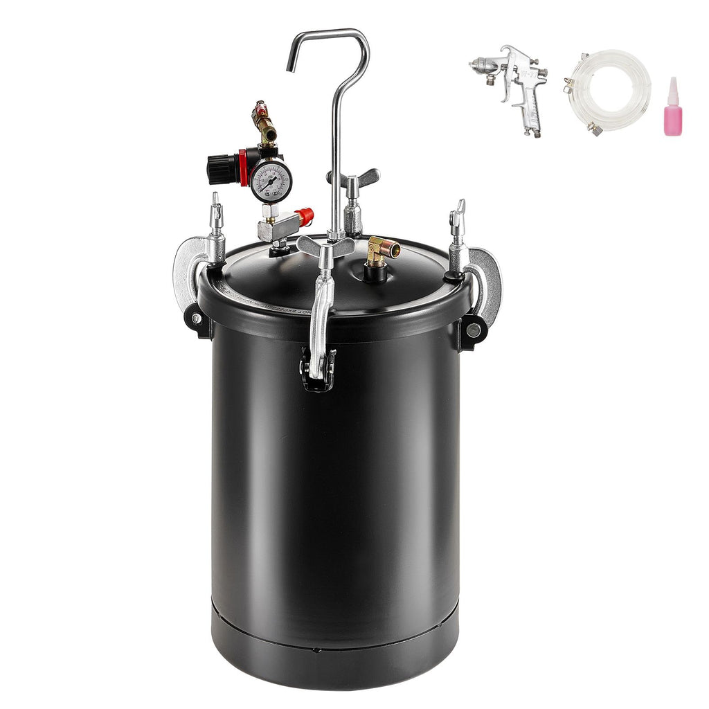 Spray Paint Pressure Pot, 15L/3.75gal Pressure Pot Tank, 60 psi Adjustale Pressure, Steel Pressure Pot Paint Tank with Spray Gun, Hoses, Pressure Gauge, for Home Decor and Industry Painting