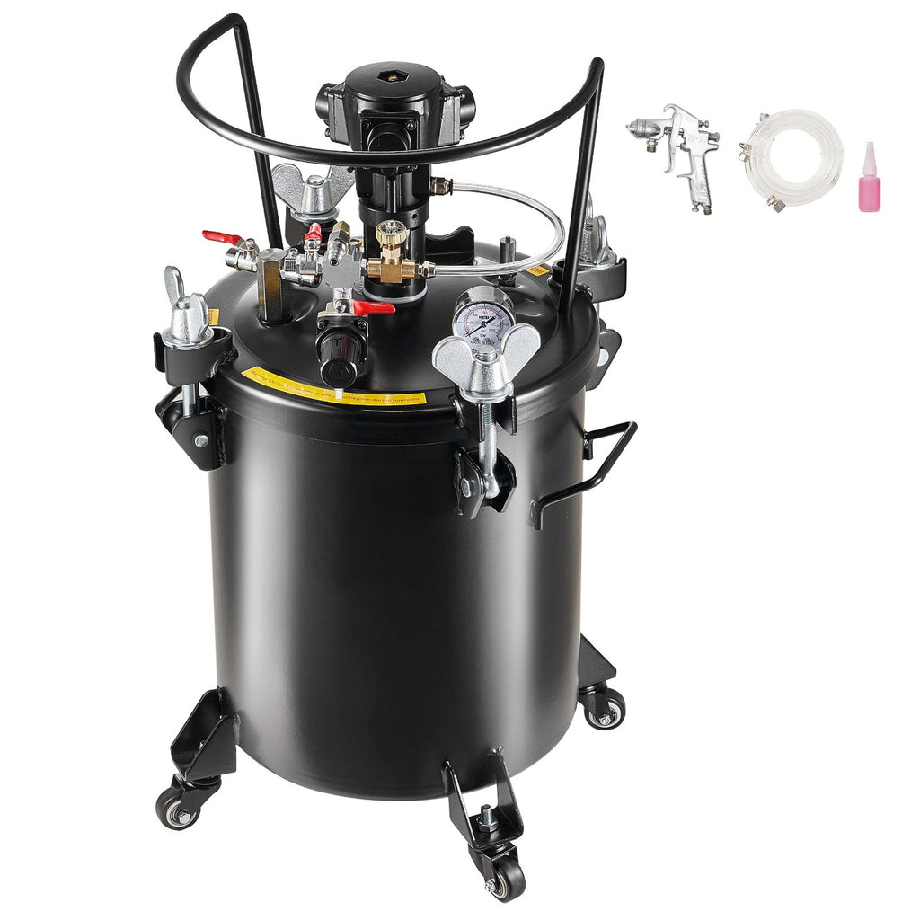 Spray Paint Pressure Pot, 30 L/7.5 gal Fully Automatic Stirring Pressure Pot Tank, 70 psi Adjustale Pressure, Pressure Pot Paint Tank with Spray Gun and Hoses, for Home Decor Industry Painting