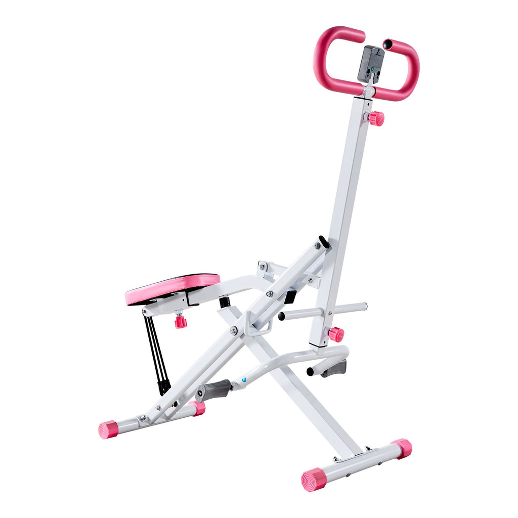 Squat Machine, Deep Squat Rowing Machine for Home, Easy Setup & Foldable Exercise Equipment, Glute Trainer Machine with 3 High-Strength Resistance Bands, Glutes & Leg Home Workout Machine, White