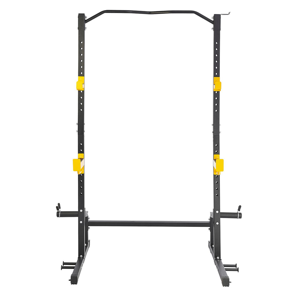 Squat Stand Power Rack, Multi-Functional Power Rack with Pull up Bar, Hook, and Weight Plate Storage Attachment, Adjustable Power Rack Cage, Steel Exercise Squat Stand for Home Gym Equipment