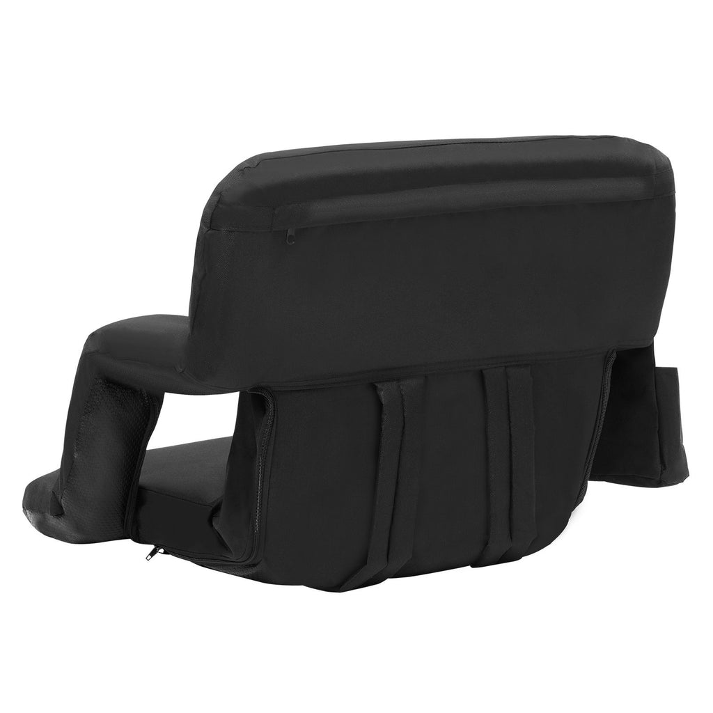 Stadium Seat with Back Support, Wide Bleacher Seat Back, Folding Padded Cushion Stadium Chair, Portable Reclining Chair with Hook Pocket Cupholder, Ideal for Sport Event Beach Camping Concert