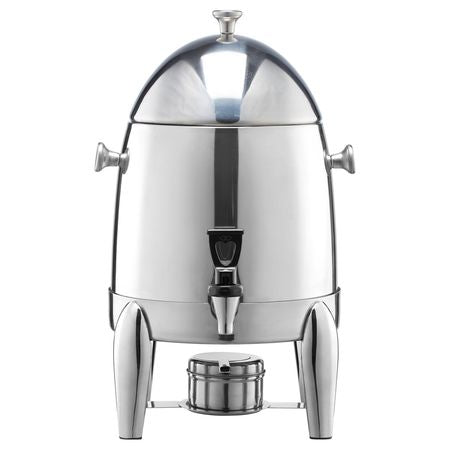 Stainless Steel Beverage Dispenser, 2.7 Gallon Drink Dispenser with Alcohol Burner, Hot & Cold Drink Dispensers for Coffee Tea Hot Water, with Spigot Ice Tube, for Restaurants, Hotels, Parties