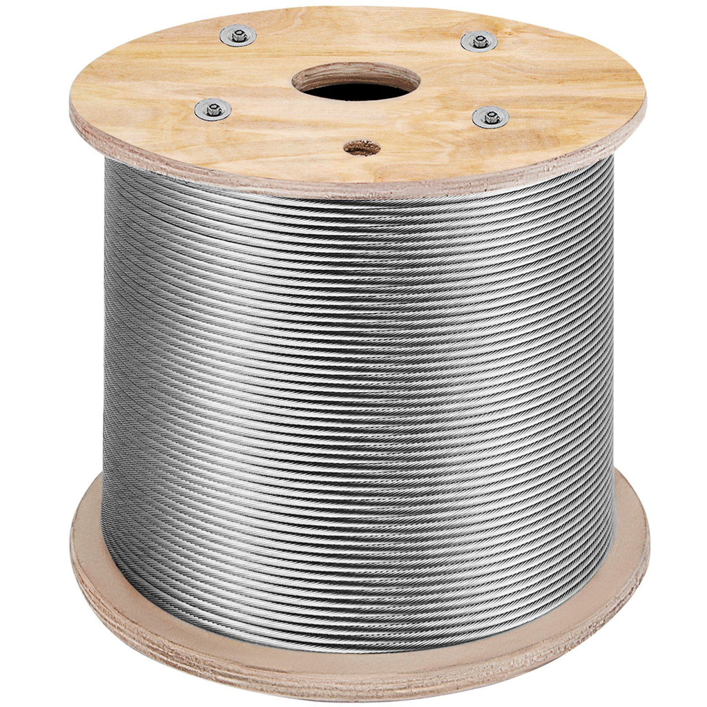 Stainless Steel Cable 3/16\"x 1000ft, T316 Marine Grade Deck Cable Railing, 1x19 Strands Construction Braided Aircraft Cable for Deck Rail String Lights Hanging Porch Fence DIY Baluster