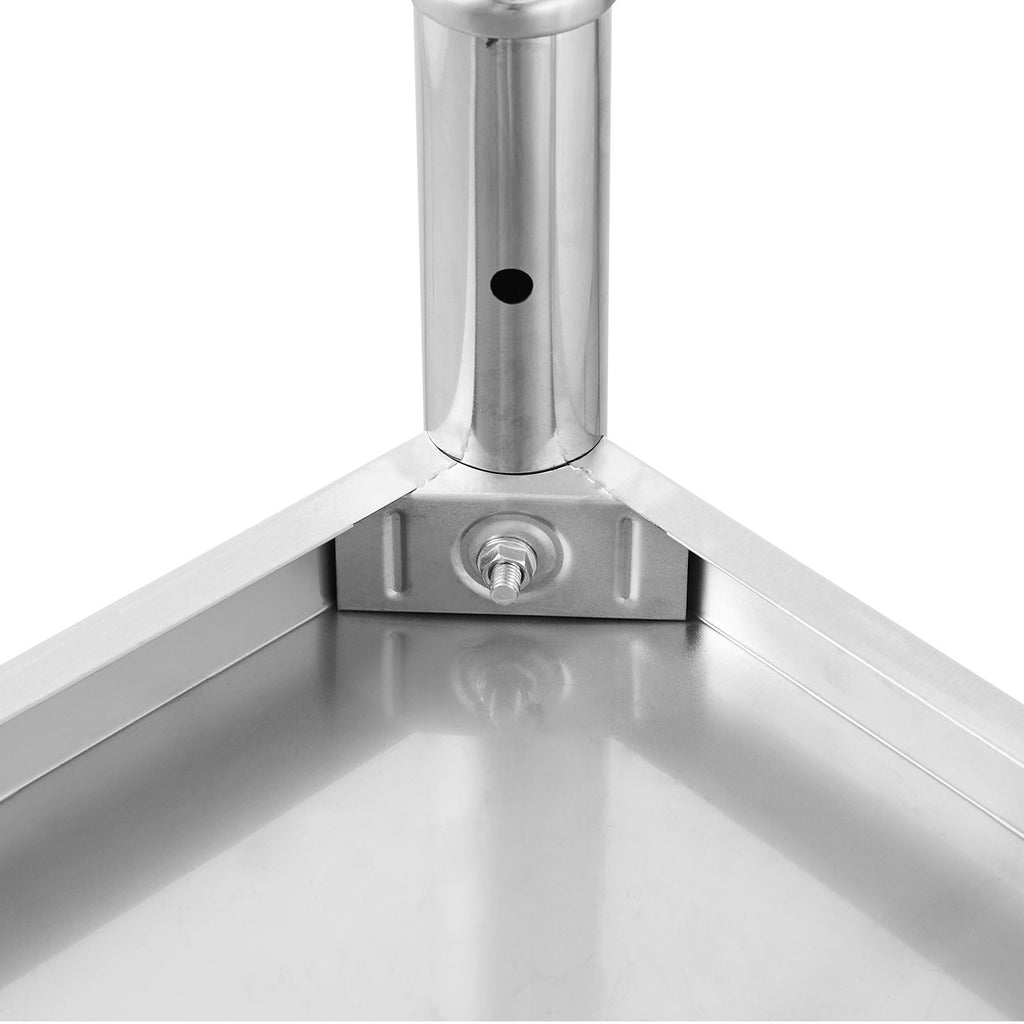 Stainless Steel Food Prep Table, 14 x 48 x 34 Inch Commercial Kitchen Worktable, with 2 Adjustable Undershelf, Heavy Duty Prep Table Metal Work Table for BBQ, Kitchen, Home, and Garage