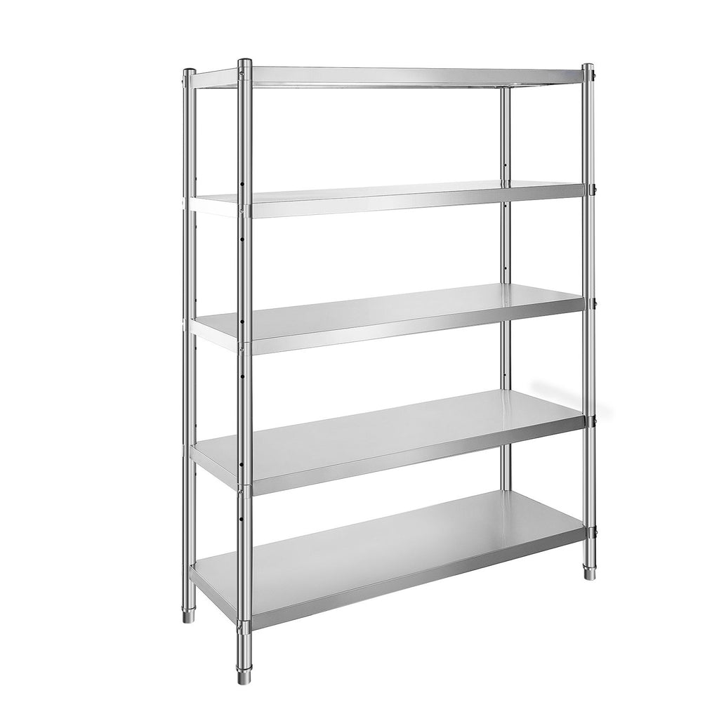 Stainless Steel Shelves 48x18.5 Inch 5 Tier Adjustable Shelf Storage Unit Stainless Steel Rack Shelving Heavy Duty Shelving for Kitchen Commercial Office Garage Storage 330lb Per Shelf