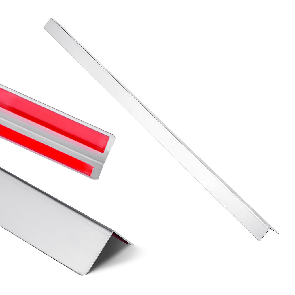 Stainless Steel Wall Corner Protector, 1.5 x 1.5 x 48 inch, 10 Pack Metal Corner Guards, 304 Stainless Steel Edge Trim 90-Degree Angle for Home,Office,Commercial Wall Protection, with 3m Tape