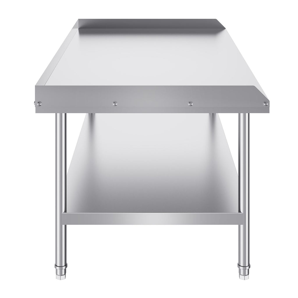 Stainless Steel Work Table, 30 x 60 x 26 Inch Commercial Food Prep Worktable, 3-Sided Backsplash Heavy Duty Prep Worktable, Metal Work Table for Restaurant Home Hotel