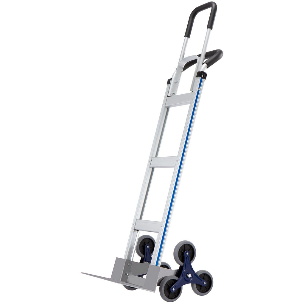 Stair Climbing Cart, 550 lbs Load Capacity, Aluminum Hand Truck Dolly with Dual Handles, Integrated Frame & Nonslip Rubber Wheels, Multipurpose Stair Climber for Warehouse Shopping Airport