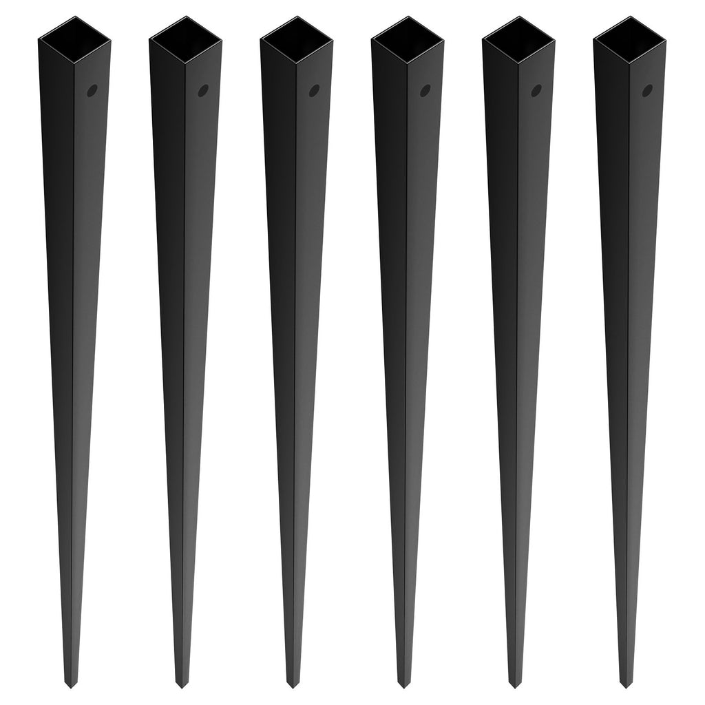 Staircase Metal Balusters, 44'' x 0.5'' Square Aluminum Alloy Decorative Banister Spindles, 11 Pack Deck Baluster with Screws, Classic Hollow Straight Deck Railing Satin Black Powder Coated
