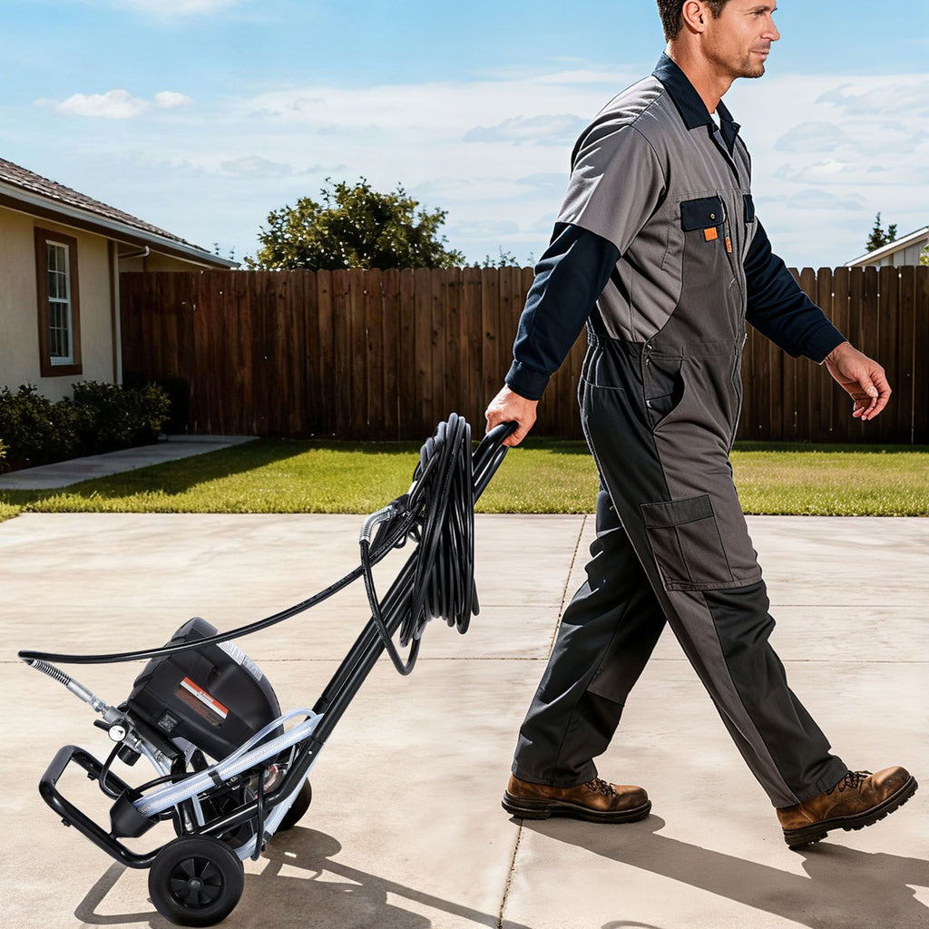 Stand Airless Paint Sprayer, 650W, 3000PSI High Pressure Airless Sprayer with Cart, Cleaning Brush, Hose, Extension Rod, Nozzles, Electric Spray Paint Machine for House Exterior and Interior image 2