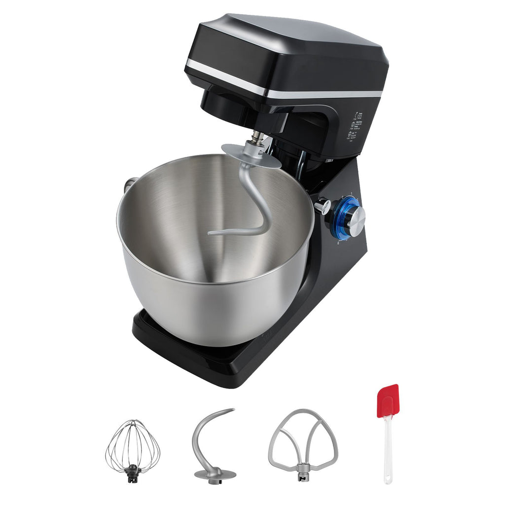 Stand Mixer, 8.3QT Dough Mixer, 660W 6+P Speeds Tilt-head Food Mixer with Stainless Steel Bowl, Dough Hook, Wire Whip, Flat Beater, Scraper, Household Stand Mixer for Baking & Mixing, Black