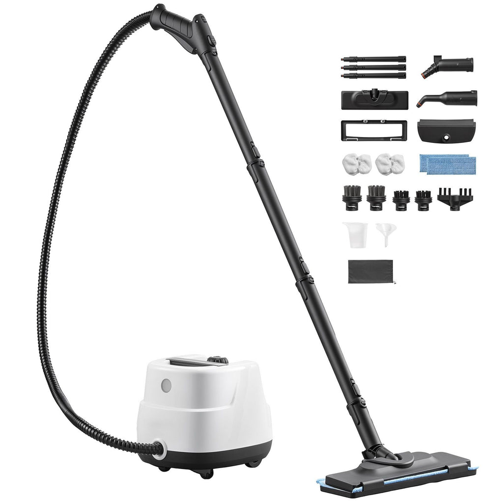 Steam Cleaner, 34 oz Tank, Steamer for Cleaning with 20 Accessories, Extended Power Cord and Hose, Portable Handle, Fast Heating, Powerful Canister Steam Cleaner for Home, Car Detailing, Floors
