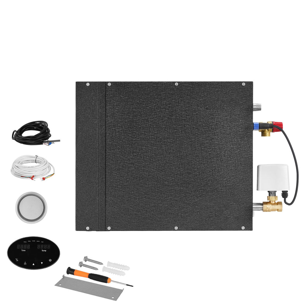 Steam Generator, 7.5 kW Steam Shower System with Controller for Home Sauna Bath Spa, Commercial Auto Drain Kit with Overheat, Dry-Run & Overpressure Protection, 10 Min to 24h Efficient, Black