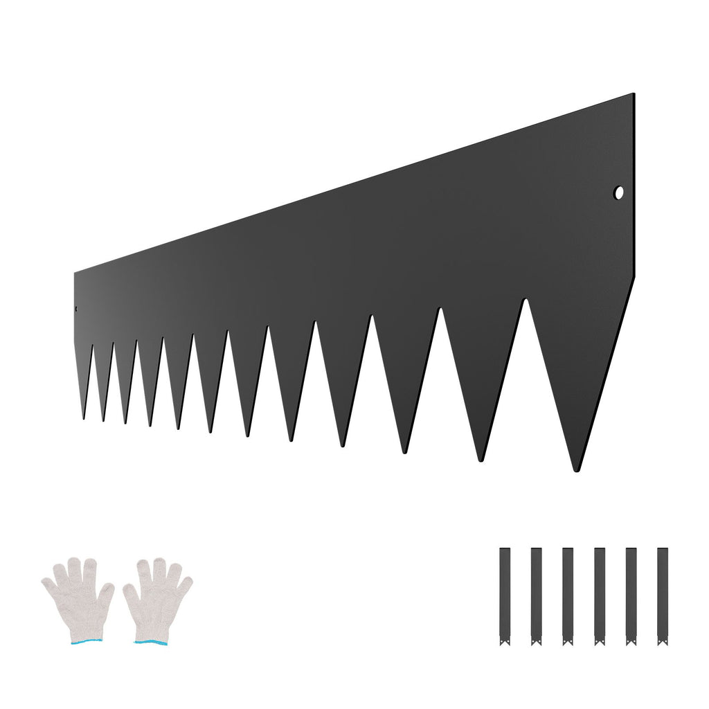 Steel Landscape Edging, 4 Packs 40 x 8 in Rust-Resistant Metal Landscape Edging, Bendable Garden Edging Border, Heavy Duty Lawn Edging, Easy-to-Install, Flower Bed Yard Pathway Divider Black