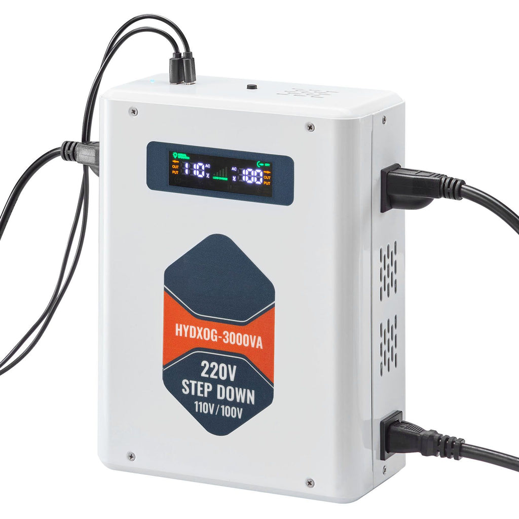 Step Down Voltage Converter, 3000VA, Heavy Duty Voltage Power Converter, 220V to 110V Power Transformer, with 2 US Outlets, USB Output, LCD Display, Temperature Protection, for 110V Appliances
