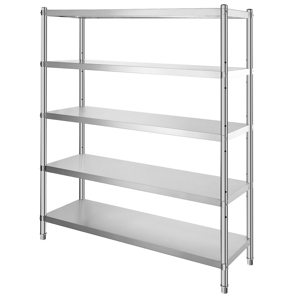 Storage Shelf, 5-Tier Storage Shelving Unit, Stainless Steel Garage Shelf, 70.9 x 17.7 x 70.9 inch Heavy Duty Storage Shelving, 1650 Lbs Total Capacity with Adjustable Height