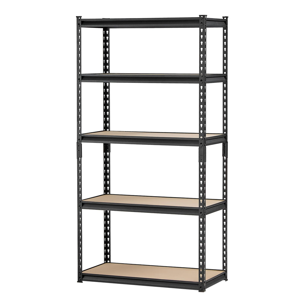 Storage Shelves, 2000 lbs, 5 Tier Garage Storage Shelving, 16" D x 32" W x 62.8" H Adjustable Metal Shelves for Garage Shelves Utility Rack Shelf, Ideal for Kitchen, Warehouse, Basement, Black