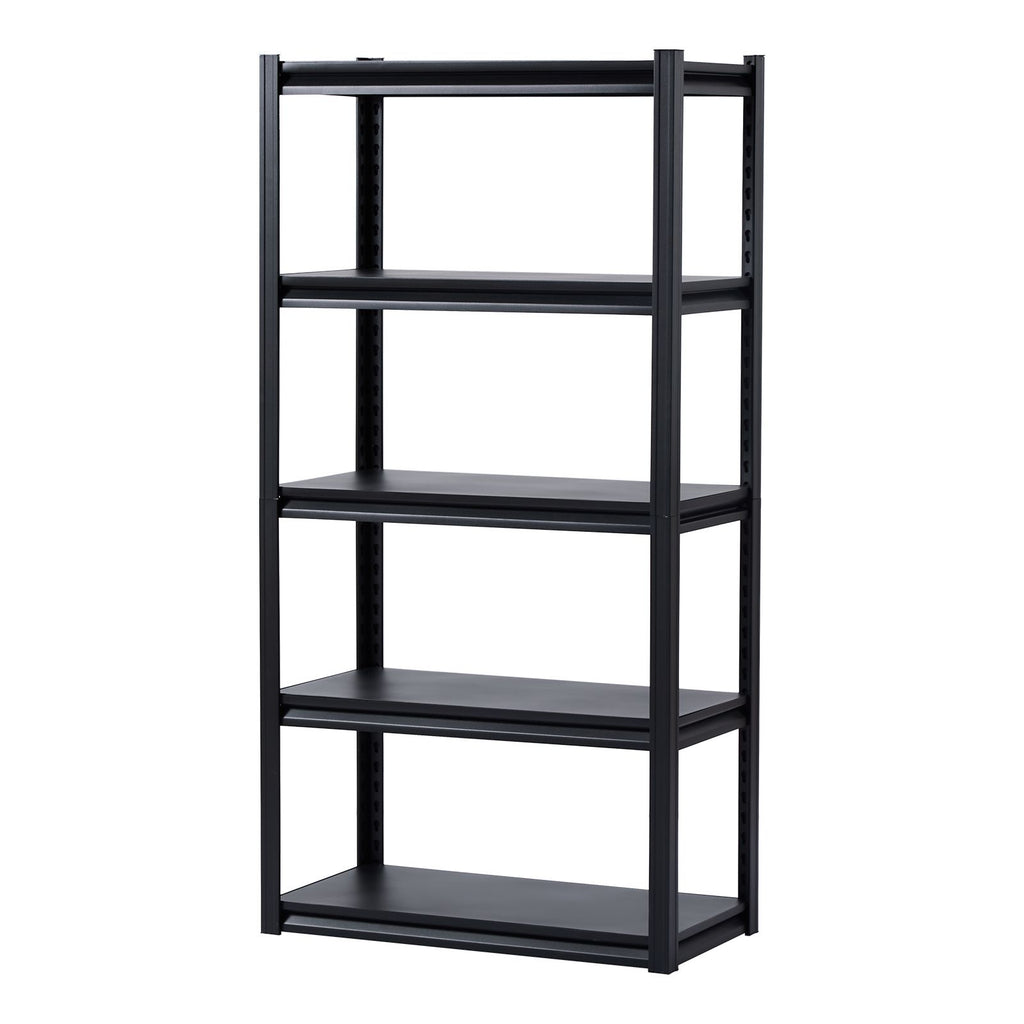 Storage Shelves, 2000 lbs, 5 Tier Garage Storage Shelving, 16" D x 32" W x 63" H Adjustable Metal Shelves for Garage Shelves Utility Rack Shelf, Ideal for Kitchen, Warehouse, Basement, Black