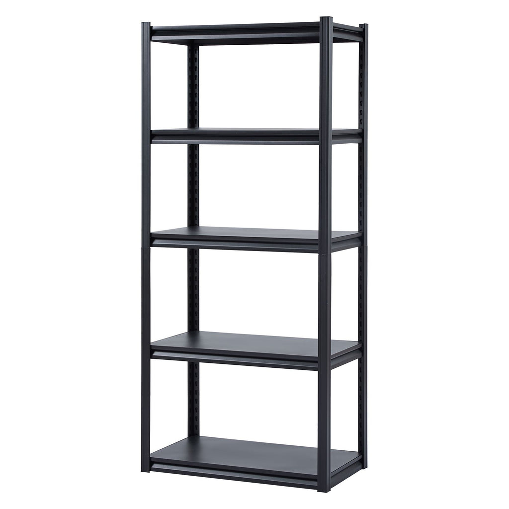 Storage Shelves, 2000 lbs, 5 Tier Garage Storage Shelving, 18" D x 32" W x 72" H Adjustable Metal Shelves for Garage Shelves Utility Rack Shelf, Ideal for Kitchen, Warehouse, Basement, Black