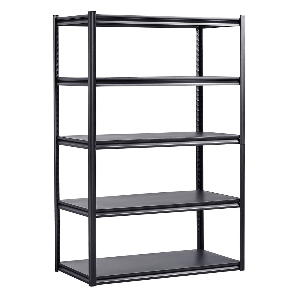 Storage Shelves, 3000 lbs, 5 Tier Garage Storage Shelving, 24" D x 48" W x 72" H Adjustable Metal Shelves for Garage Shelves Utility Rack Shelf, Ideal for Kitchen, Warehouse, Basement, Black