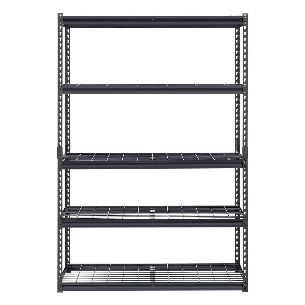 Storage Shelves, 3000 lbs, 5 Tier Heavy Duty Garage Shelving, 20" D x 48" W x 72" H Adjustable Metal Shelves for Industrial Shelving Unit Utility Shelf, for Kitchen, Warehouse, Basement, Black