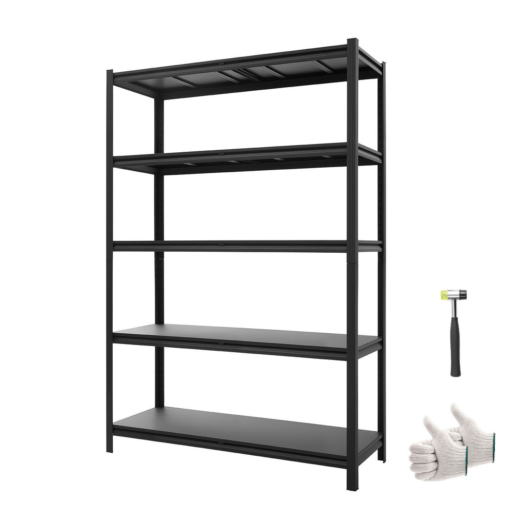 Storage Shelves, 5-Tier Adjustable, 2500 lbs Capacity, Heavy Duty Garage Storage Shelving Unit, Metal Utility Rack Shelf, for Garage Warehouse Basement Kitchen, 48.43" W x 18.31" D x 71.38" H